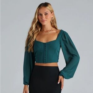 Windsor More Than A Dream Chiffon Corset Crop Top
